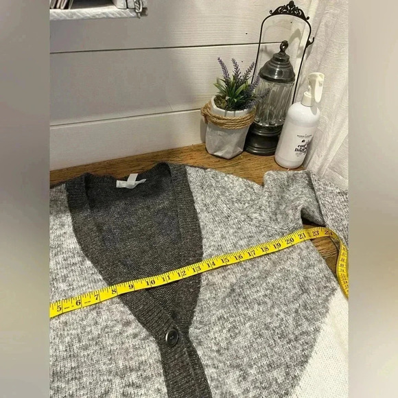 ADDITION  ELLE Gray & White long cardigan size X - Picture 3 of 7